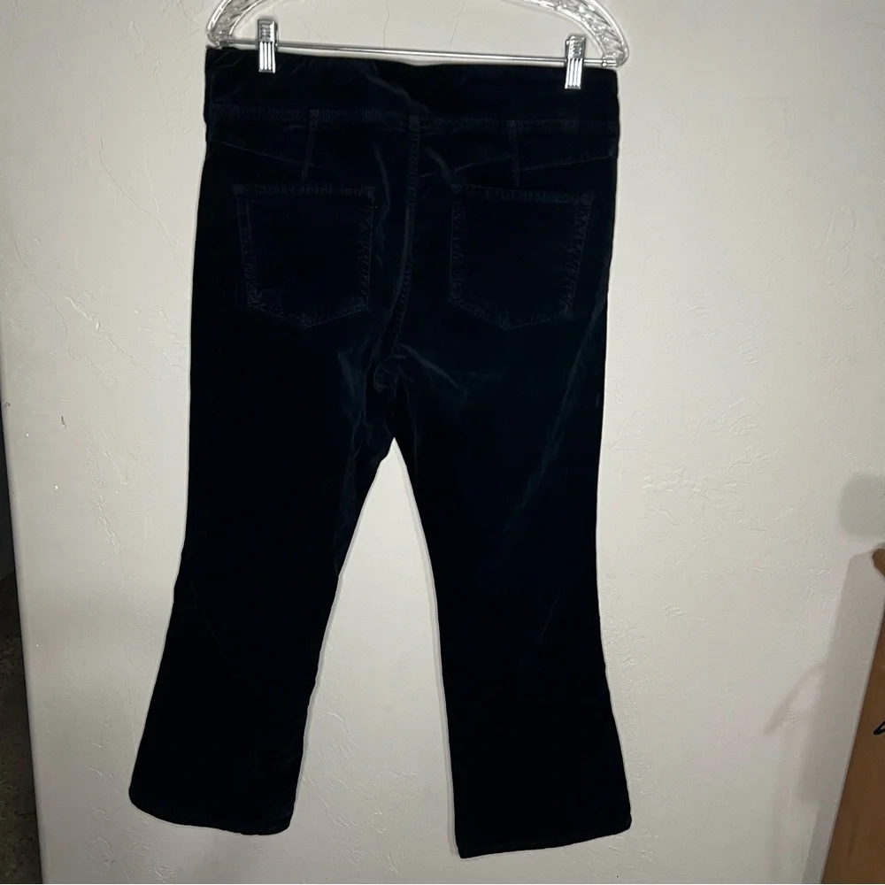 Free People Black In My Feelings Cropped Slim‎ Velvet Flare Pants